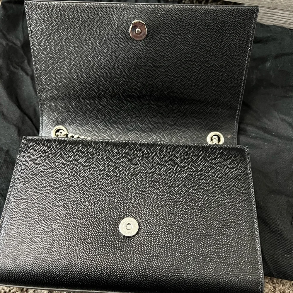 Black YSL purse with silver chain - Picture 3 of 6